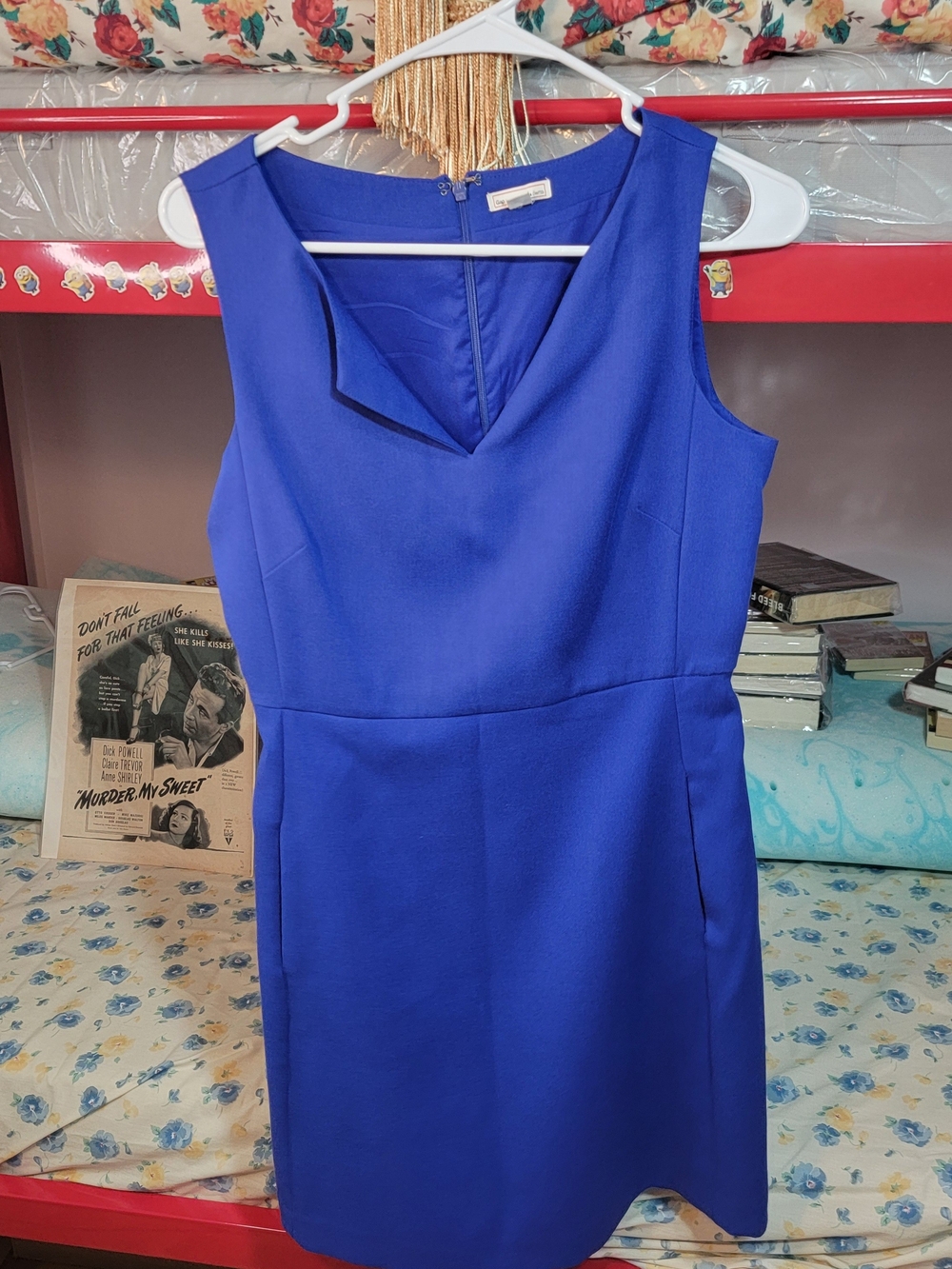 GAP Sleeveless Cobalt V-Notch Midi Dress With Pockets Size 0